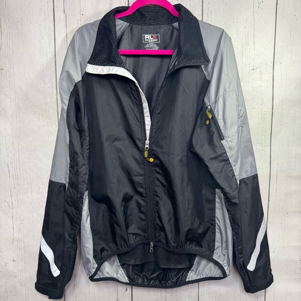 RLX Polo Sport by Ralph Lauren Mens Reflective Windbreaker Jacket Techwear Y2K